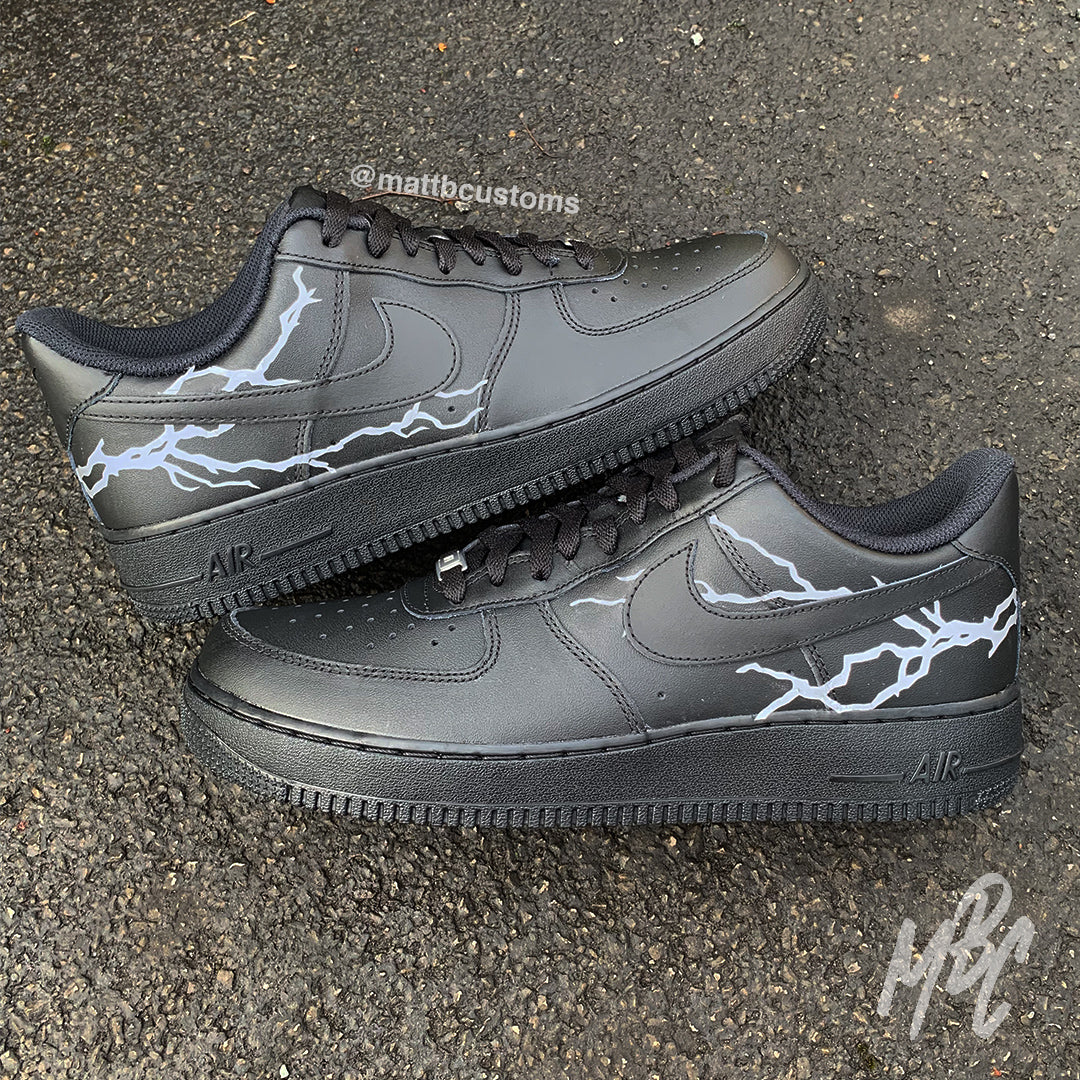 custom black air force 1 lightning