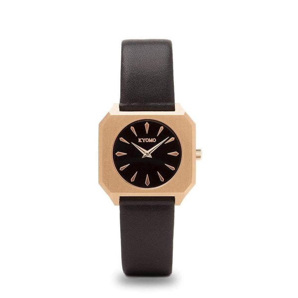 Watch 1H - Black/Gold with Leather