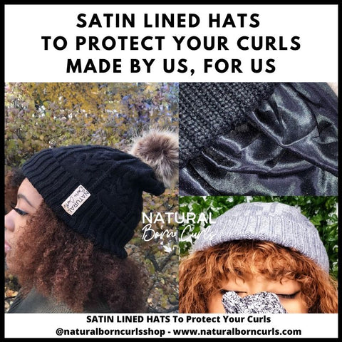 Satin Lined Beanie Hat  for Curly Hair | Natural Born Curls