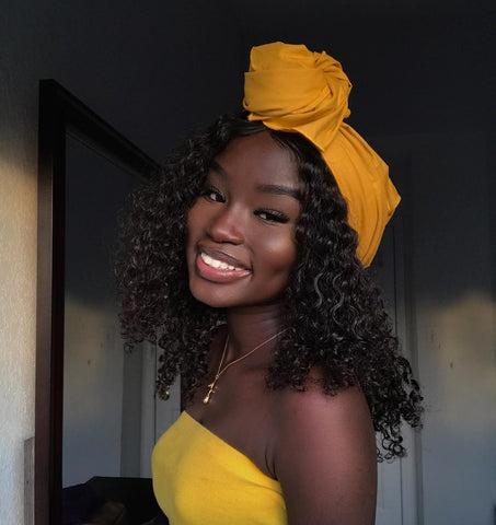 Brown Skin Girl | Black Women| Black women with turban | Natural Born Curls