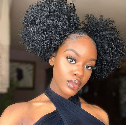 Natural Hair | Two Afro Puffs | Natural Born Curls | Black Beauty Influencers