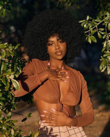 Pretty Black Girl with Afro Natural Born Curls :Black Bloggers Black Influencers