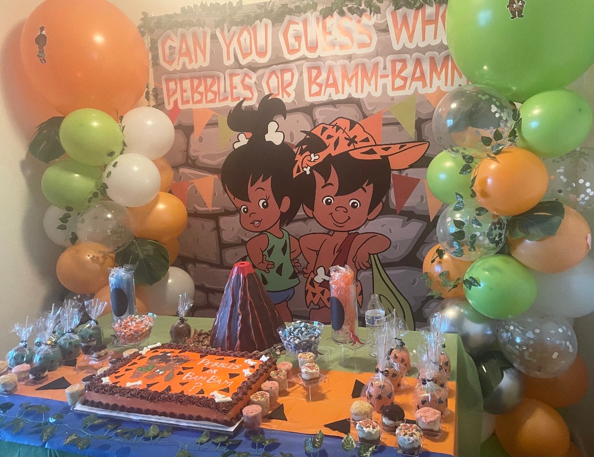 African American Bamm Bamm Pebbles Flintstones Backdrop Personalized Banners By Roz 7333