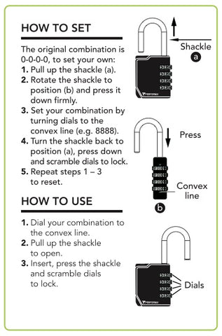 PERFORMA Gym Lock Instructions