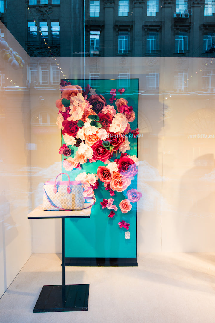 Gucci Paper flowers Window Display