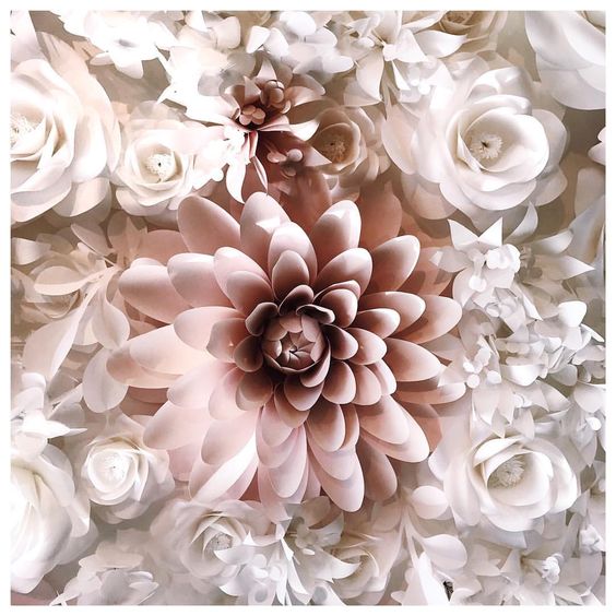 paper flower wall guerlain boutique by mio gallery