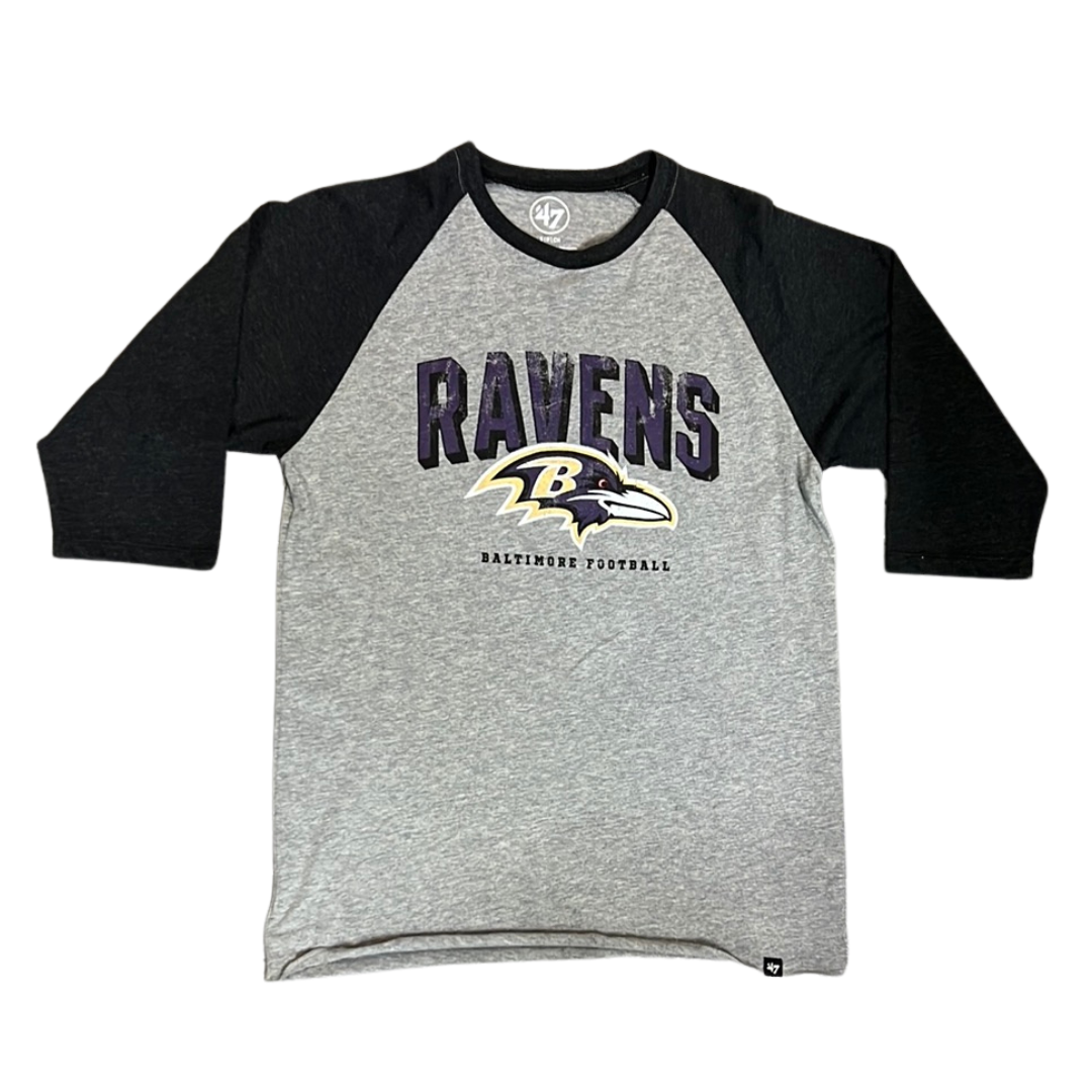 Men's Starter Purple/Black Baltimore Ravens Field Jersey Long Sleeve T-Shirt