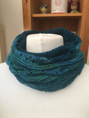 Teal cowl on a mannequin