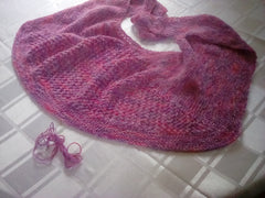 Irena's pink shawl made from 100g of yarn