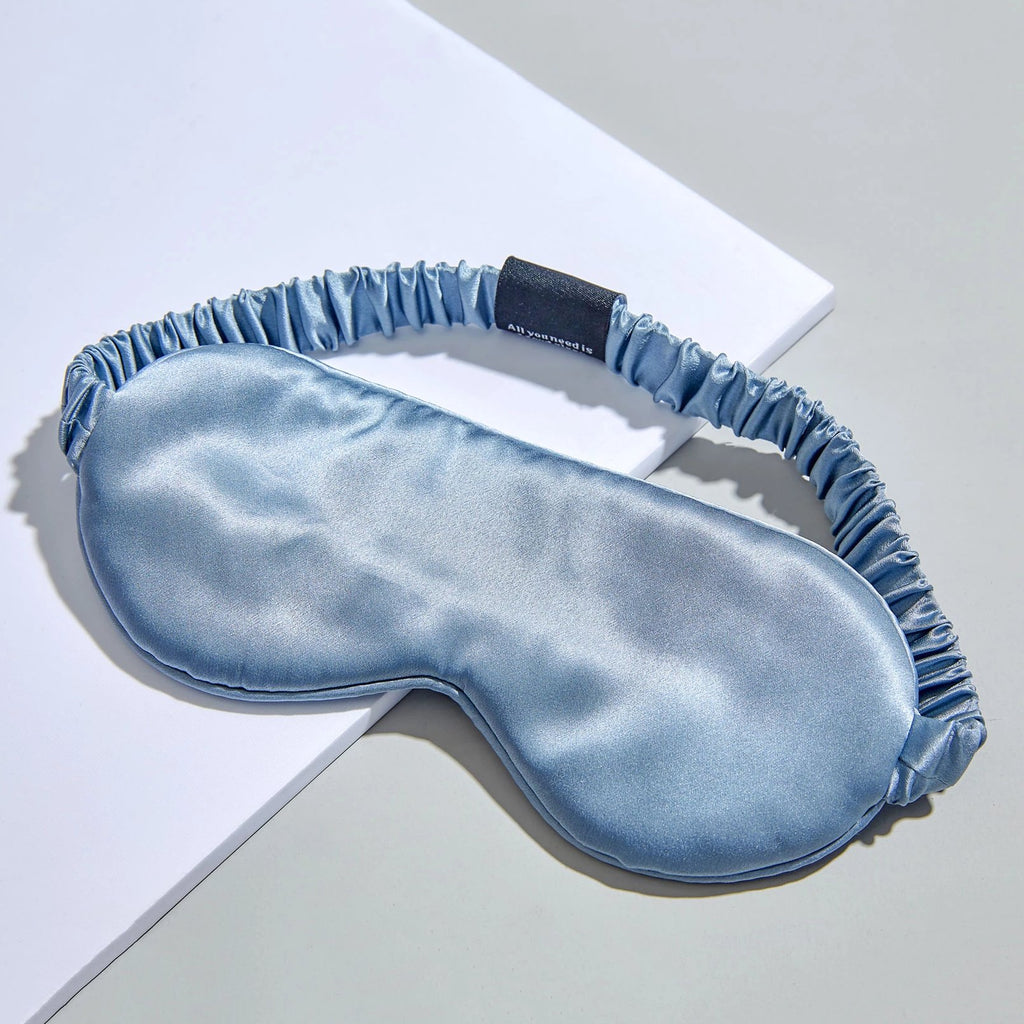 Blue Grey 100% Organic Silk Eye Mask 