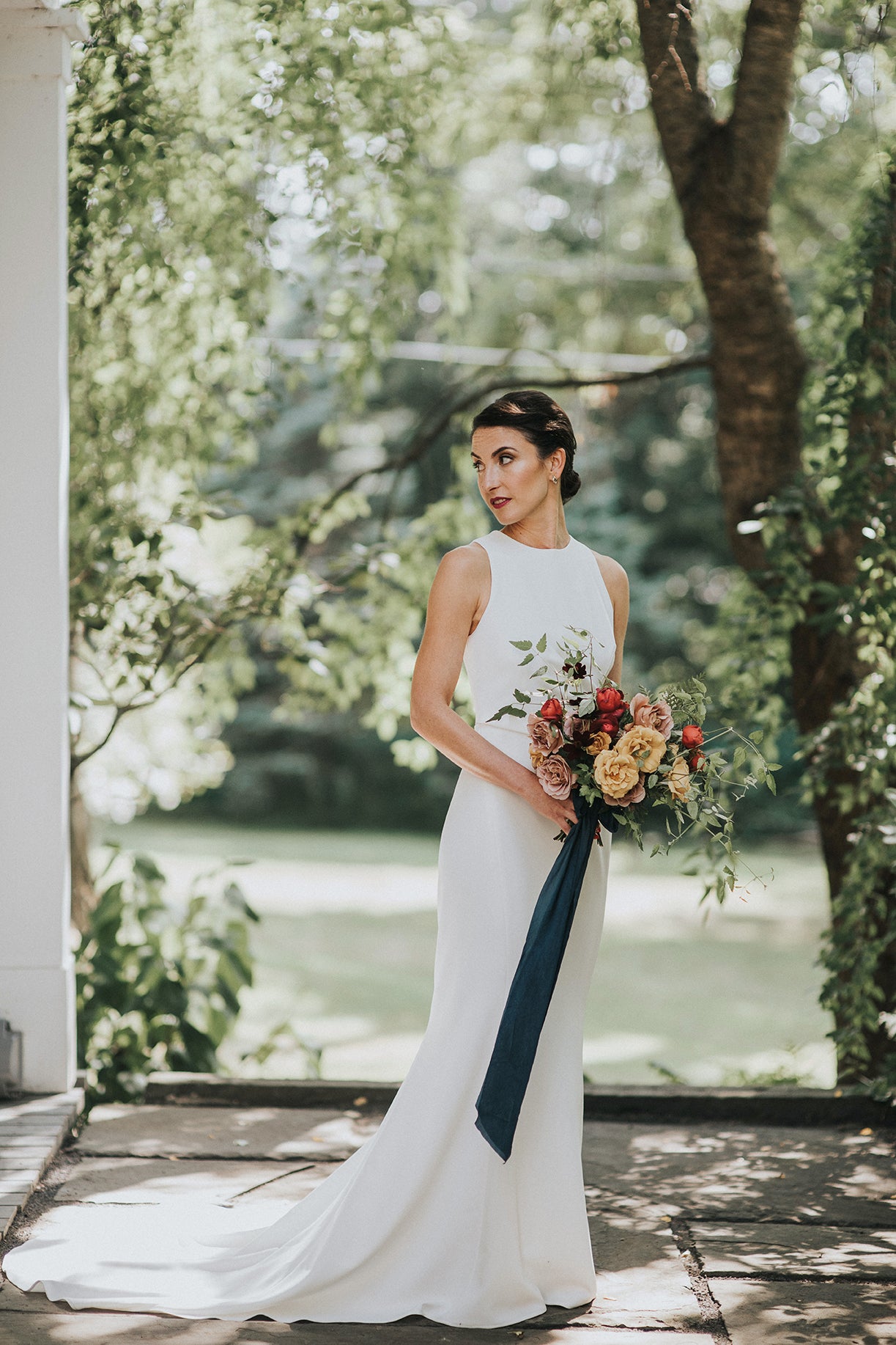 Bride holding a flower bouquet