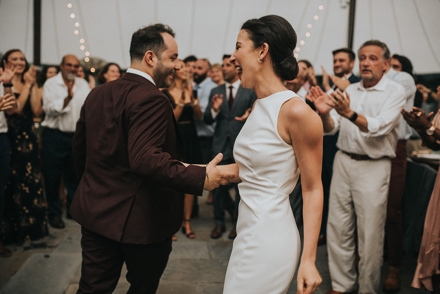 Bride and husband dancing
