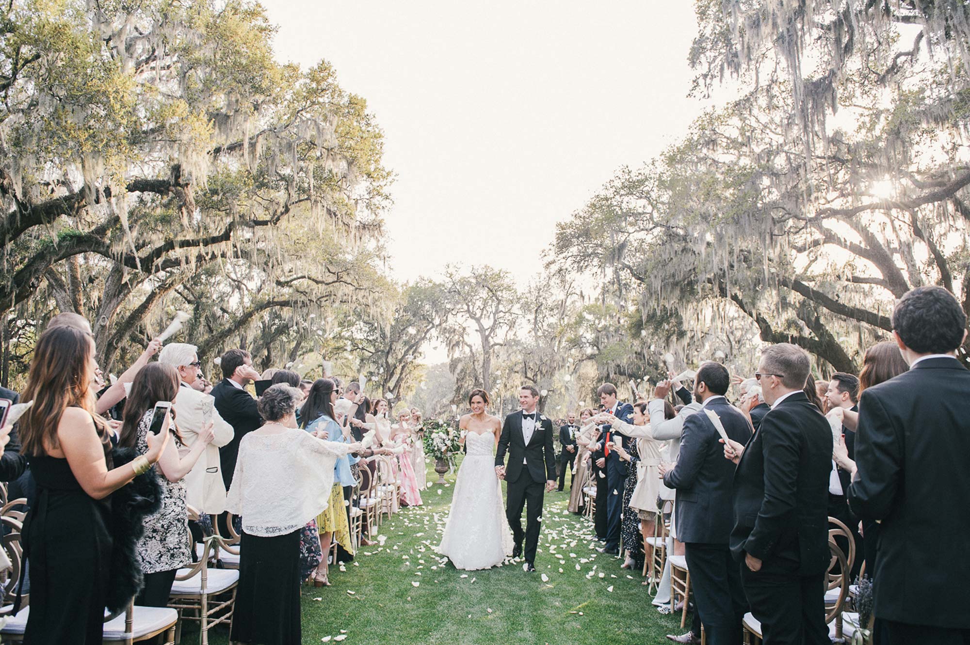 Amsale "Christie" Floral Aisle Savannah Wedding