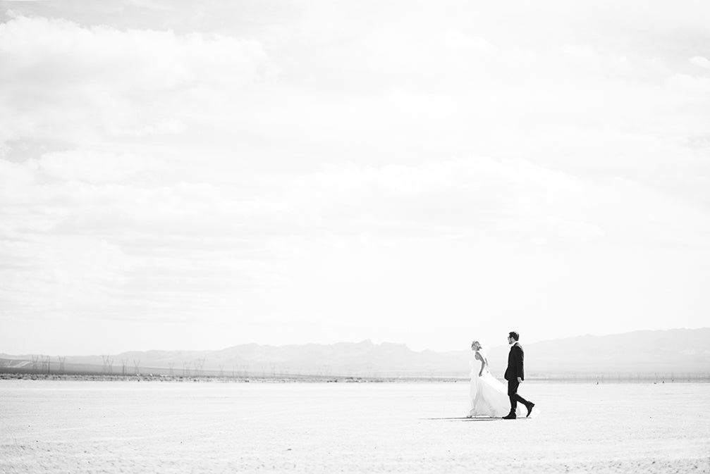 Wedding Photo at the dry lake bed near Las Vegas