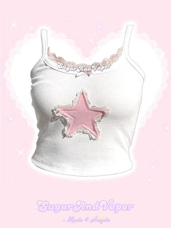 Riley Pink Star Girly Crop Top-TOPS-Artemis greece