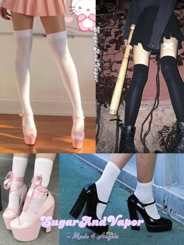 4 Pairs Babygirl Basic Opaque Stockings Set-SOCKS & TIGHTS-Artemis greece