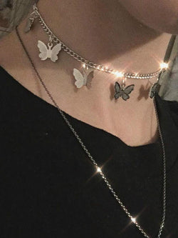 AYLA Butterfly Stainless Steel Choker-NECKLACES-Artemis greece