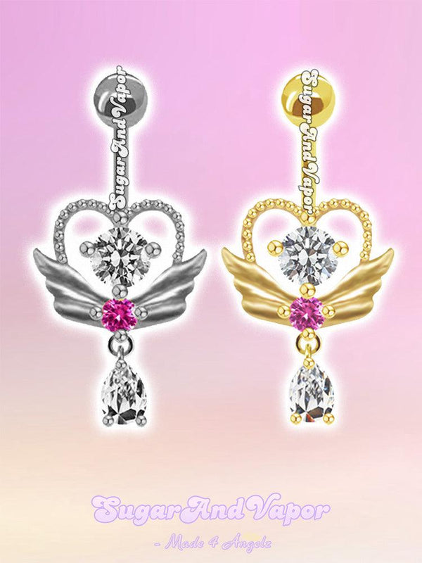 Anya Angel Heart Shifter Belly Ring-Belly Ring-Artemis greece