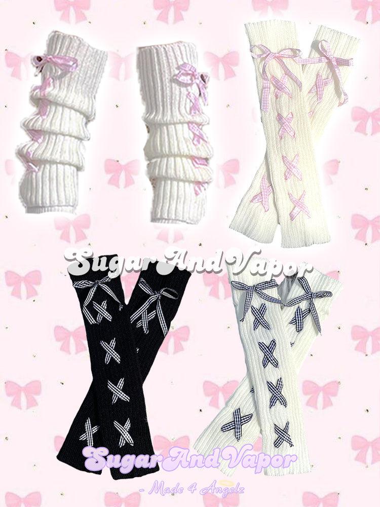 Arista Lace-up Knitted Arm/Leg Warmers-SOCKS & TIGHTS-Artemis greece