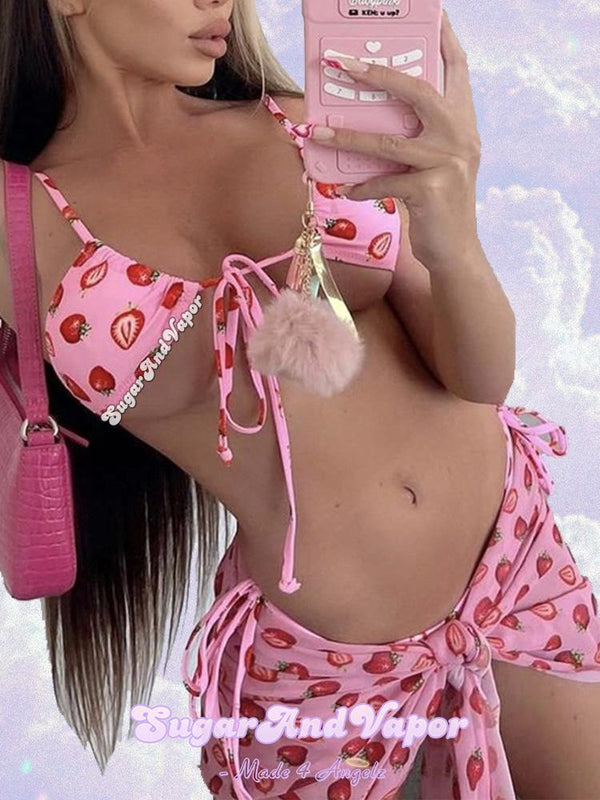Avayah Strawberry Cute Bikini Set-Swimsuits-Artemis greece