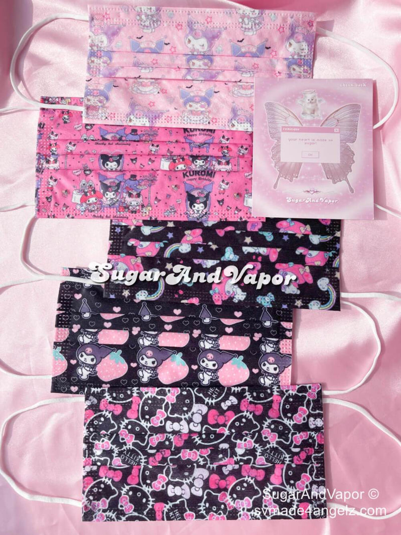 Black Pink Kitten Devil Fashion Masks Set-Masks-Artemis greece