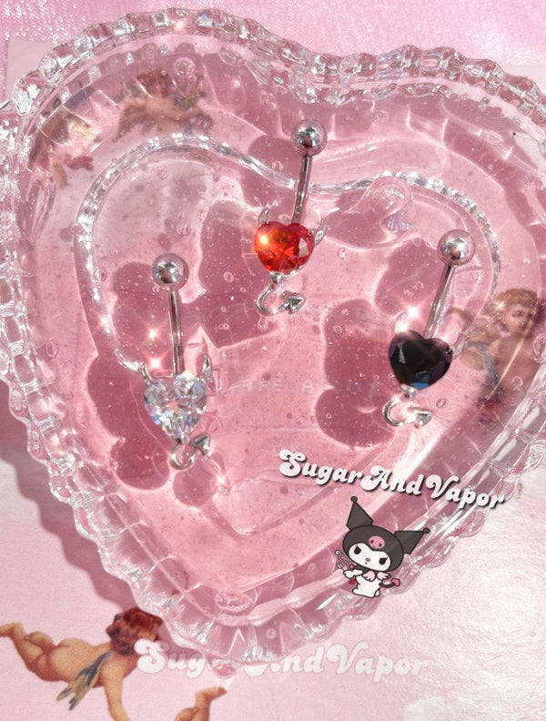 Bling Gem Heart Devil Belly Button Ring-Belly Ring-Outback leconfield
