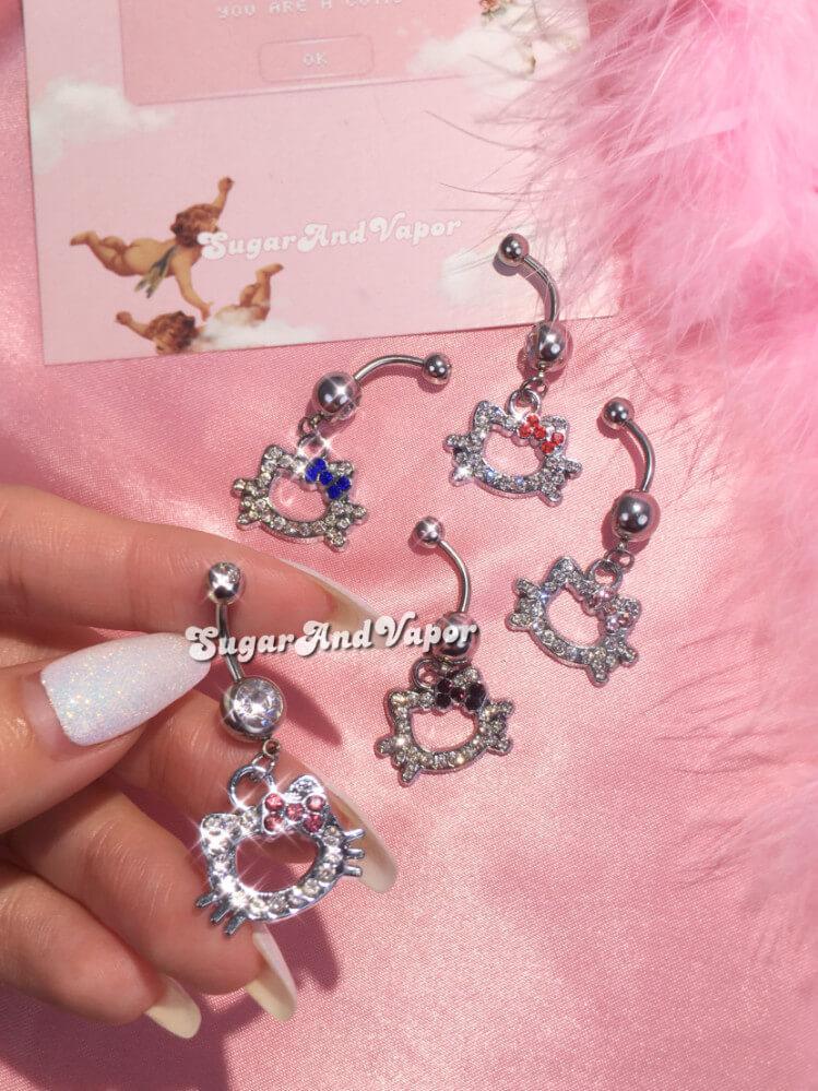 Bling Kitty Belly Ring-Belly Ring-Artemis greece