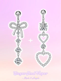 Coquette Bling Tassels Belly Ring 2 Pieces Set-Belly Ring-Artemis greece