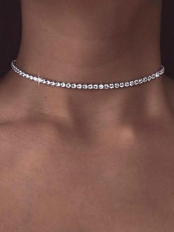 Crystal Rhinestone Thin Choker Necklace-NECKLACES-Artemis greece