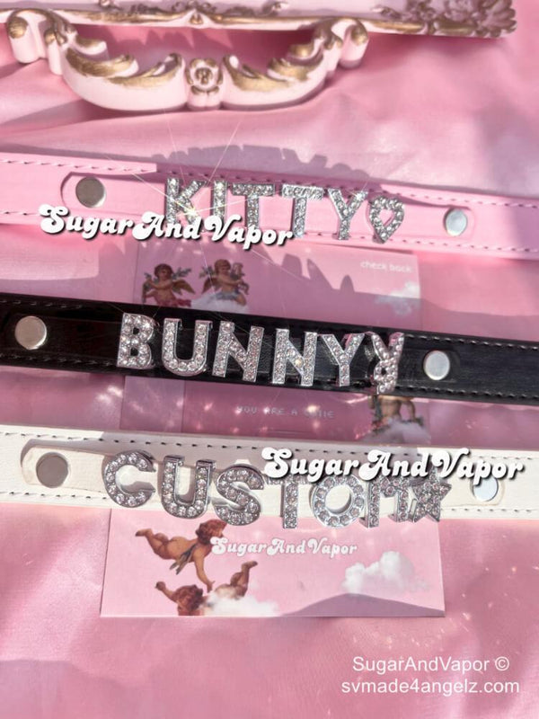 Custom Bling Name Pu Leather Choker-NECKLACES-Outback leconfield