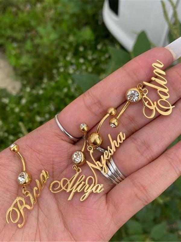 Custom Name Belly Button Ring-Belly Ring-Artemis greece
