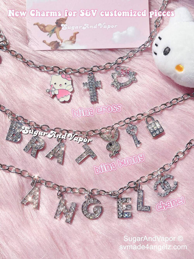 Custom Name Rhinestone Letters Choker Necklace-NECKLACES-Artemis greece