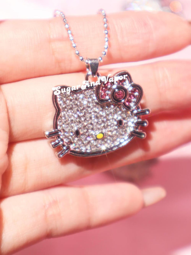 Cute Bling Kitty Necklace-NECKLACES-Artemis greece