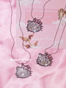 Cute Bling Kitty Necklace-NECKLACES-Artemis greece
