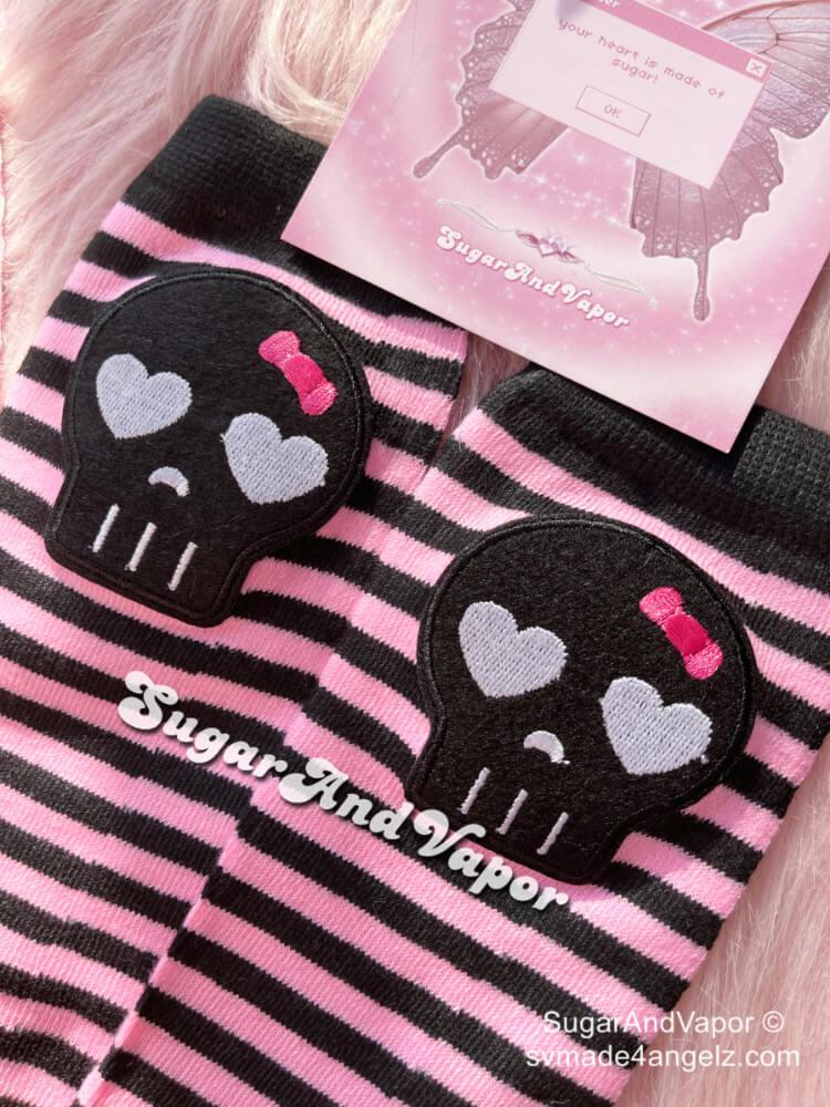 Cute Girly Skull Arm Warmers-SOCKS & TIGHTS-Artemis greece