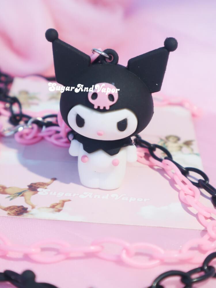 Cute Kuromi Black Pink Chain Necklace-NECKLACES-Artemis greece