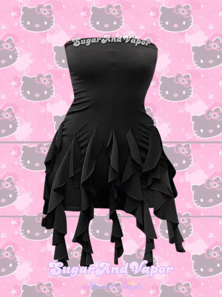 Dark Fairycore Tube Mini Dress-DRESSES-Artemis greece