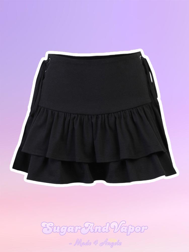 Delora Lace-up Ruffled Mini Skirt-Skirts-Artemis greece