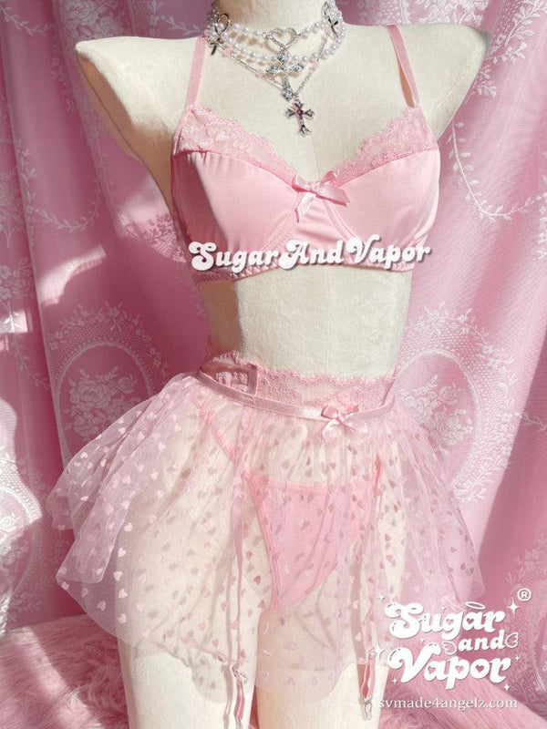 Elya Pink Hearts Spoiled Lingerie 3 Pcs Set-Lingeries-Artemis greece