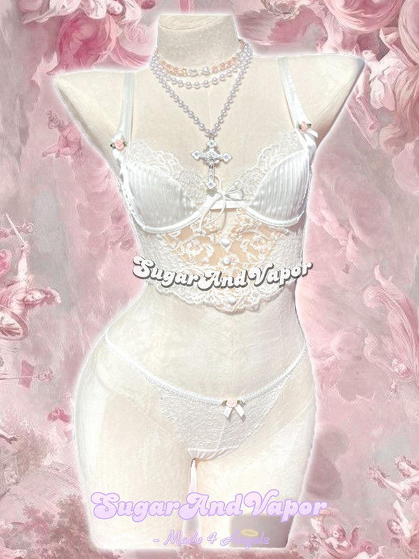 Fleur Rosé Bustier Lingerie 2 Pcs Set-Lingeries-Artemis greece