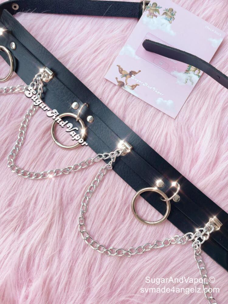 Gothic Lolita PU Leather Layered Chain Belt-BELTS-Artemis greece