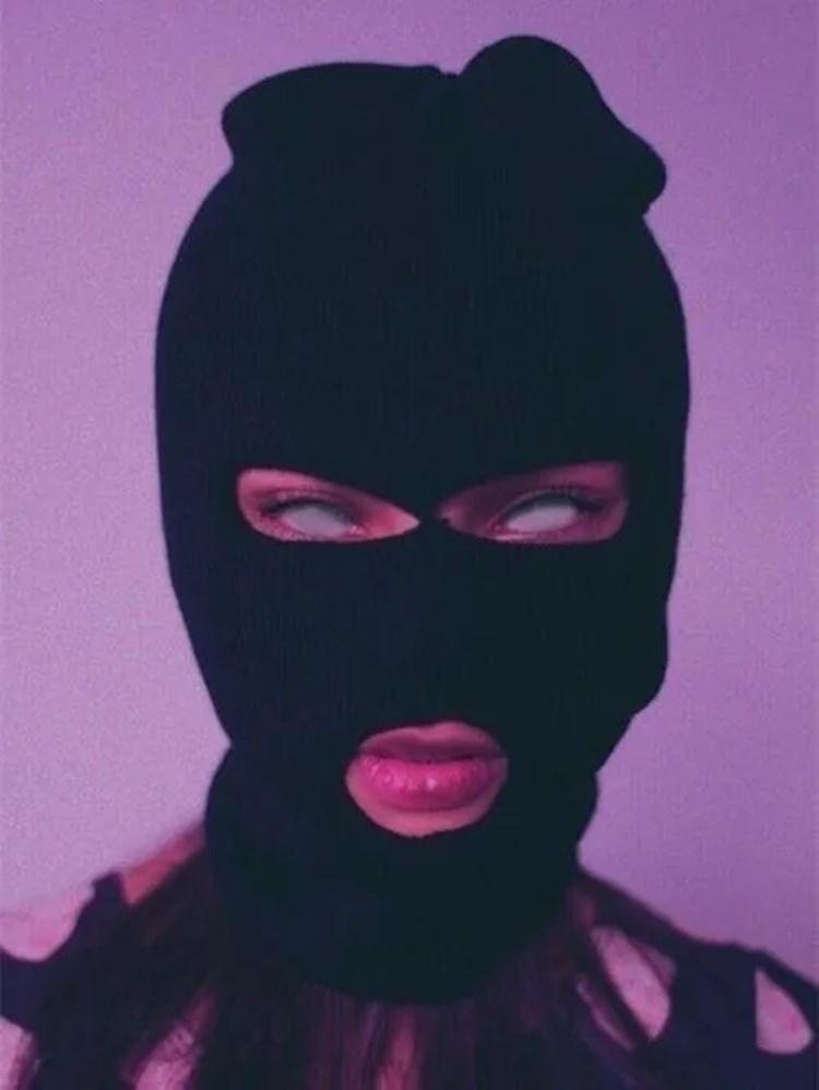 Grunge Solid Color Knitted Ski Mask-Masks-Artemis greece