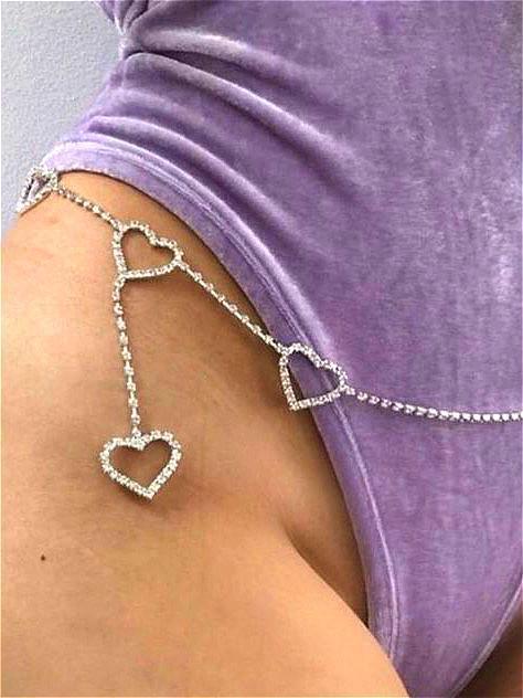 Heart-shaped Rhinestones Belly Chain-Belly Chains-Outback leconfield