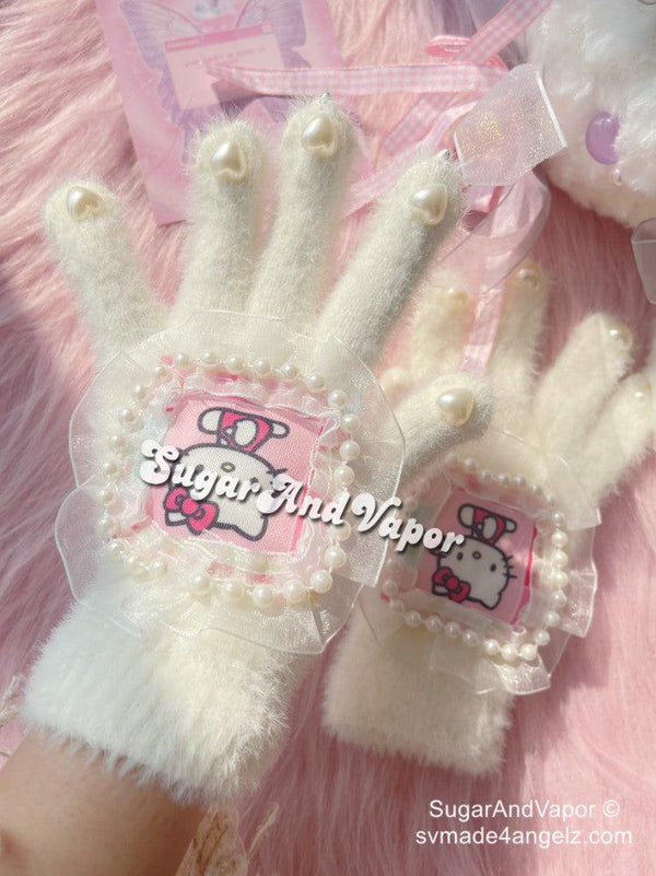 Kawaii Fuzzy Warm Gloves-Gloves-Artemis greece