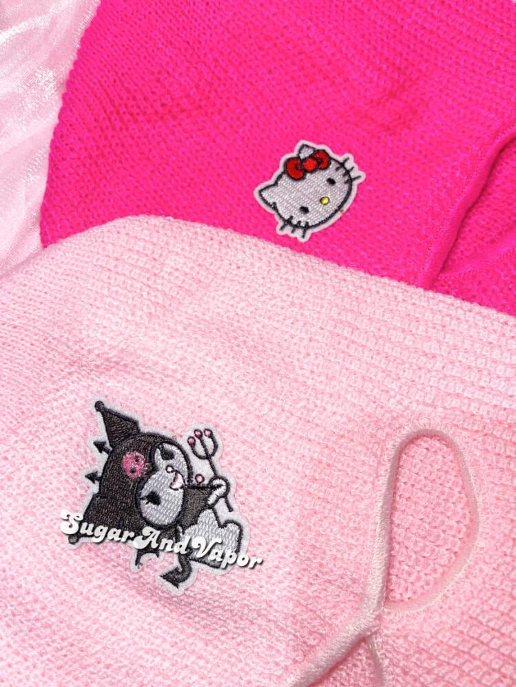 Kuromi Kawaii Knitted Ski Mask-Masks-Artemis greece