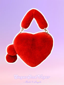 Lilly Furry Heart Shape Handbag-BAGS-Artemis greece