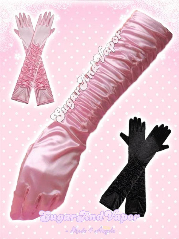 Madeline Satin Princess Long Gloves-Gloves-Artemis greece