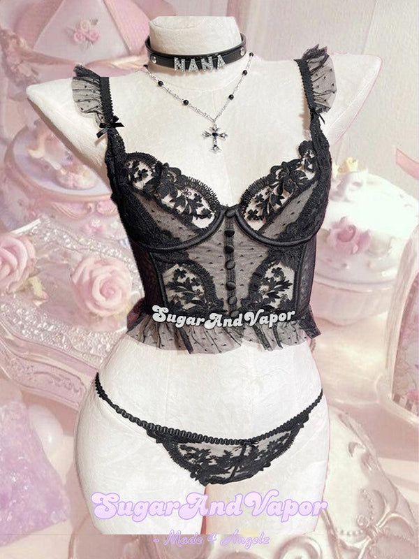 Noelle Lace Bustier Lingerie 2 Pcs Set-Lingeries-Artemis greece