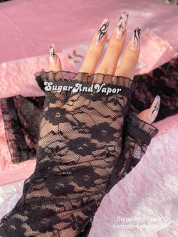 Princess Sheer Lace Fingerless Gloves-Gloves-Artemis greece