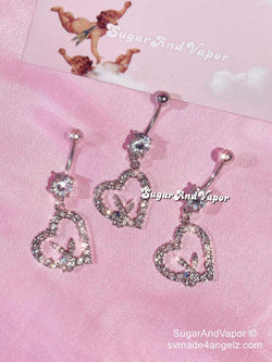 Rhinestones Heart Y2K Bunny Belly Ring-Belly Ring-Artemis greece